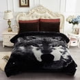 thumbnail image 3 of JML 2 Ply A&B Printed Raschel Bed Blanket 85" x 95"-10 Pounds Coffee Wolf Fleece Animal Print Reversible, 3 of 5