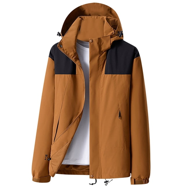 Pisexur Veste Coupe-Vent pour Homme Veste Décontractée Ample à Blocs de Couleur Sprinter d'Extérieur à Manches Longues à Capuche Veste Décontractée/veste Veste de Randonnée Homme Imperméable Manteau pour Homme Veste pour Homme