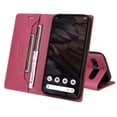 thumbnail image 3 of For Google Pixel 7A Flip Wallet Case,[RFID Blocking]PU Leather Magnetic Folio Cover,With Card Slots,Flip Folding Kickstand,Shockproof TPU Anti-fall Rugged Phone Case Cover,Red, 3 of 11