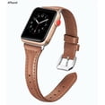 thumbnail image 2 of LEIXIUER Slim Leather Strap Compatible with Apple Watch Bands 45mm 41mm 38mm 42mm 40mm 44mm 49mm for Series 8 7 SE 6 5 4 3 2 1 Genuine Leather Bracelet Replacement iWatch Strap, 2 of 7