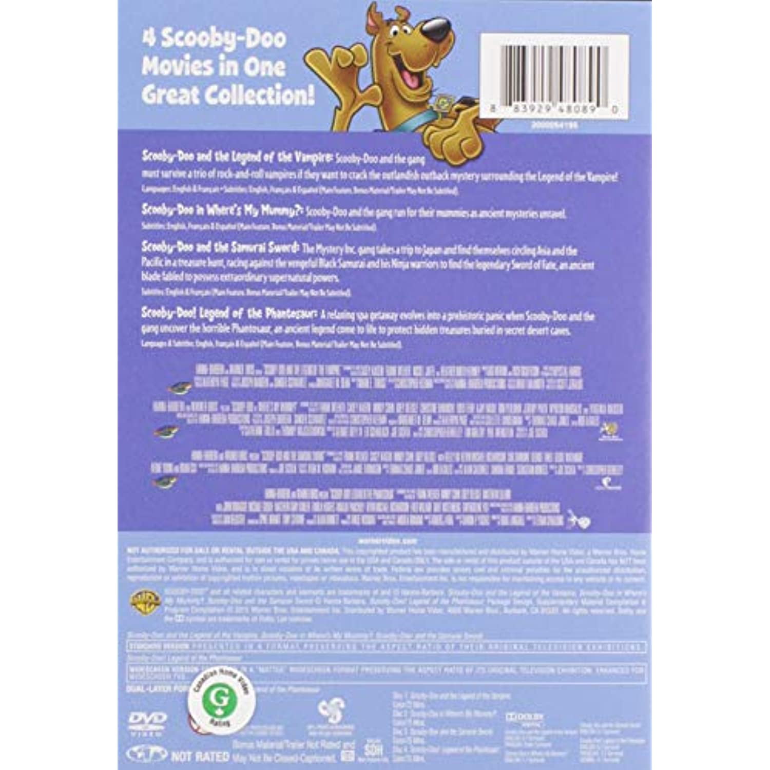 Quatre favoris des enfants : Collection de films Scooby-Doo - La légende du vampire / Où est ma maman ? / L'épée du samouraï / Légendes du fantômesaure