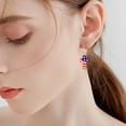 thumbnail image 2 of pdqouc Clearance 2pcs Independence Day Earrings Exquisite Celebrate Patriotism with American Flag Designs for Patriotic Independence Day Women Ear Ornament Gift, 2 of 4