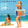 thumbnail image 5 of Large Clear Beach Bag , Plastic Beach Tote for Women & Girls,Pool Tote Bag With Zipper Closure, Waterproof, Sandproof,Cruise Vacation Essentials,Blue, 5 of 8