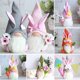 thumbnail image 2 of Muñeco de conejito de Pascua Hesroicy, adorable, súper suave, que no se decolora, color vibrante, bigotes largos, tela decorativa, estilo conejito de Pascua, enano sin rostro, juguete de peluche,, 2 of 8