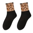 thumbnail image 3 of Women's 3-Pack Crew Socks with Ribbed Leopard Print Cuffs and Soft Stretch Knit Design - Multicolored-A, 3 of 5