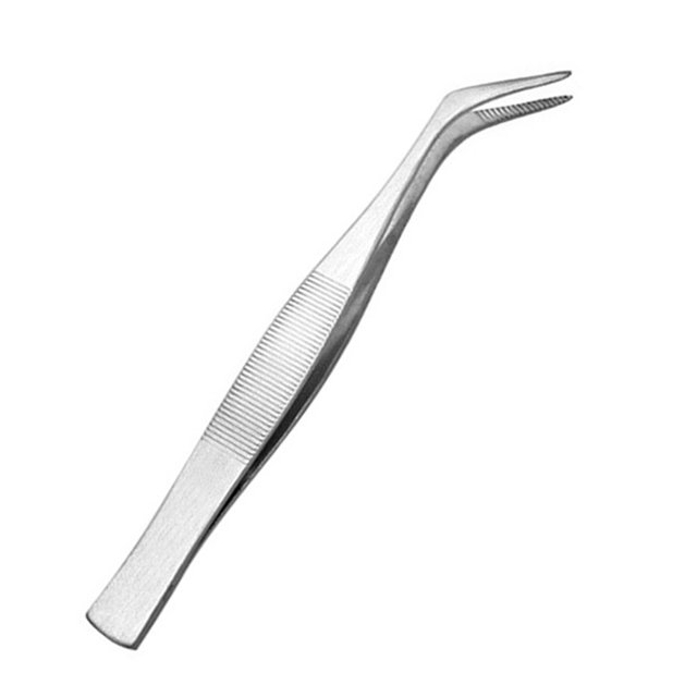 Flmtop Pince à Épiler à Clip Droit Coudé Multifonctionnelle en Acier Inoxydable