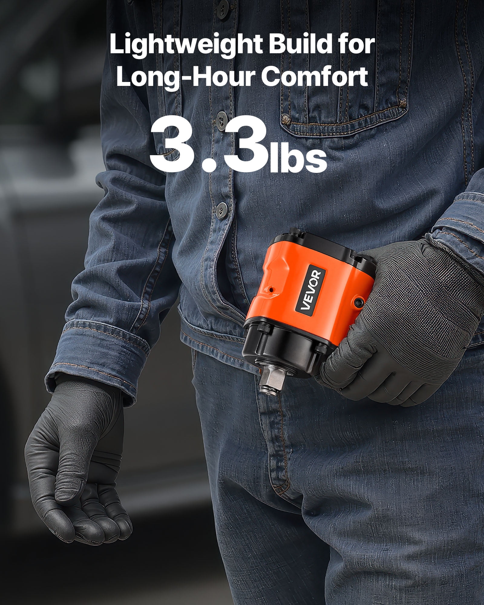 VEVOR 1/2-Inch Air Impact Wrench, Up to 738 ft-lbs Nut-busting Torque, Stubby Size & Lightweight Pneumatic Impact Gun for Auto Repairs and Maintenance