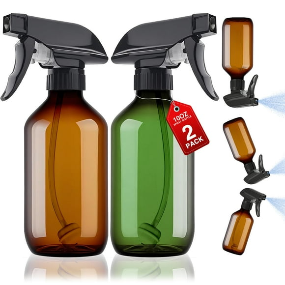 Botellas de aerosol AMORIX de plástico de 300 ml (10 oz) con boquilla ajustable