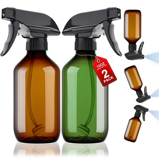 Botellas de aerosol AMORIX de plástico de 300 ml (10 oz) con boquilla ajustable