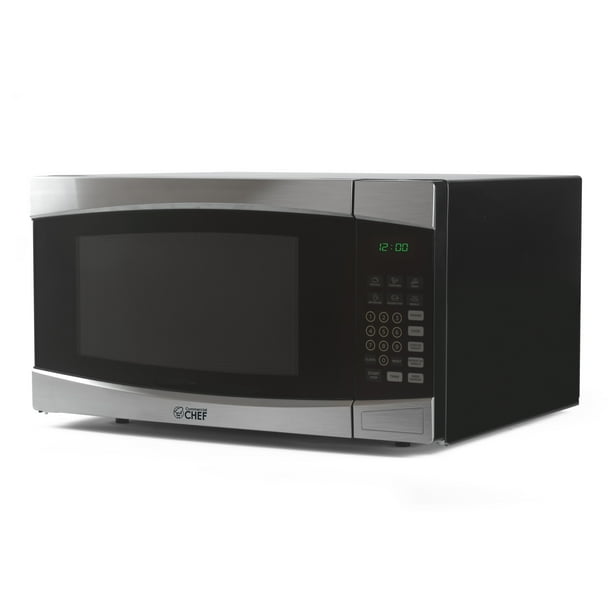 Commercial Chef CHM16110S6C 1.6 Cu. Ft.. Microondas de Encimera de 1000 W - Negro/acero Inoxidable
