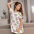 thumbnail image 3 of Rocae Tulips Flowers for Nightgowns for Women Sleep Shirts Short Sleeve Nightshirt Pullover Nightdress, 3 of 6