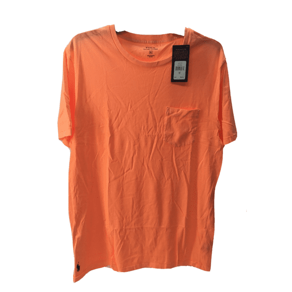 Men's Polo Ralph Lauren Sleeved Pocket T-Shirt Tee Pony Logo Orange, Size XL