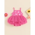 thumbnail image 2 of Nygoyerh Baby Girls Summer Cami Romper Dress Floral/Sun Print Sleeveless Layered Tulle Jumpsuit Newborn Infant Sweet A-line Tutu Dress for Daily Party 3M 6M 12M 18M, 2 of 8