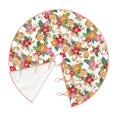 thumbnail image 3 of Salouo Pineapple Flower Christmas Tree Skirt 30" Farmhouse Christmas Decorations Snowman Xmas Tree Skirt Tree Mat for Holiday Party Decor, 3 of 8