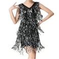 thumbnail image 2 of TIANEK Womens Fall Dress,Women Sparkly Glitter Sequin Party Ball Party Dress Fringe Tassels Bodycon Dance Short Dress, 2 of 4
