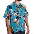 thumbnail image 2 of Football Men's Short Sleeve Casual Printed Button Down Beach Shirts, 2 of 6