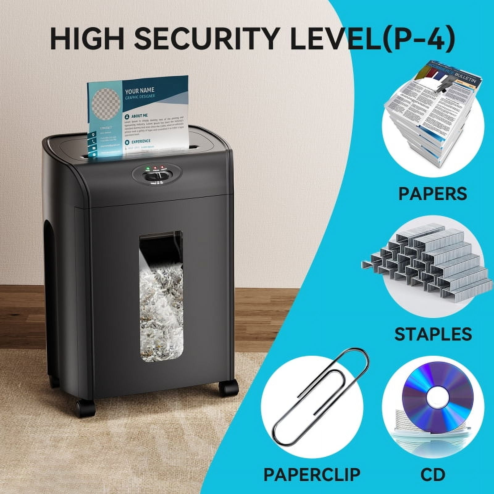 LivelyAant 15 Sheet Cross Cut Paper Shredder 4.76 Gallon Heavy Duty Ultra Quiet Shredder for Home Office CD Credit Card