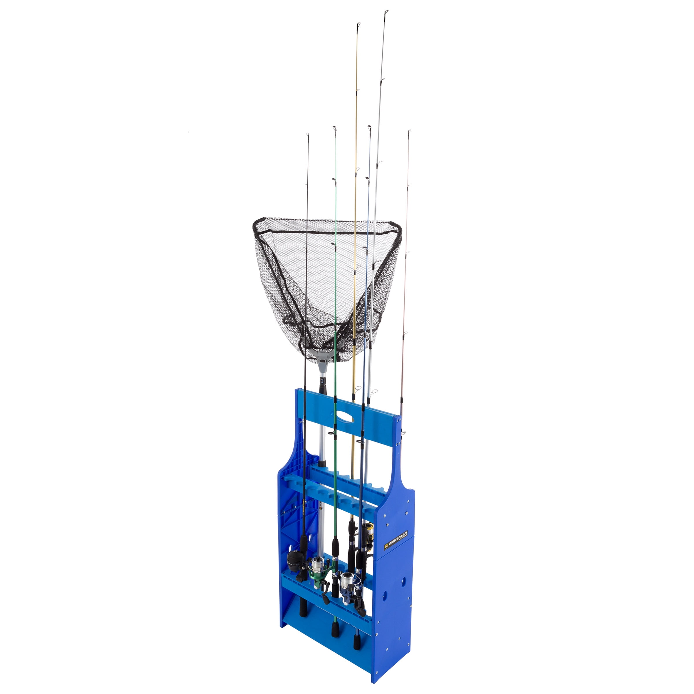 Wakeman Fishing Rod Rack - Plastic Floor Storage Holder, Organizer Stand for Home or Garage, Fits 16 Freshwater or Saltwater Rods