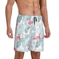 thumbnail image 2 of Kdxio Tropical Flamingo Print Mens Sleep Shorts Bottoms Soft Comfy Pajama Wear Pants with Drawstring Pockets, 2 of 7