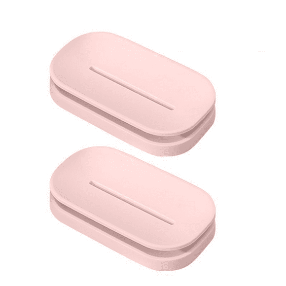Tatum88 The soap dish with a drain hole is removable and easy to clean. The soap dish keeps the soap dry. It is suitable for the soap dish in the kitchen, bathroom and powder room. Nordic rose * 2