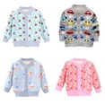 thumbnail image 1 of BULLPIANO Toddler Baby Winter Flannel Cardigan Sweater Coat Cute Printed Long Sleeved Tops for Kids Girls (1- 3 Years), 1 of 4