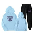 thumbnail image 4 of California Hoodie and Sweatpants Set for Women Fall Winter Hooded Sweatshirt and Jogger 2 Piece Set Womens Track Suit, 4 of 6