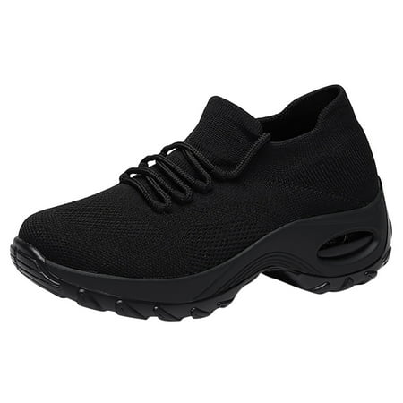 

Mzoazpie Mesh Shoes Thick Bottom Sneaker Booties for Women with Heel Platform Shoes Buffer Cushion Sneaker Wedges Shoes for Women Wedding Women Shoes Rocking Shoes