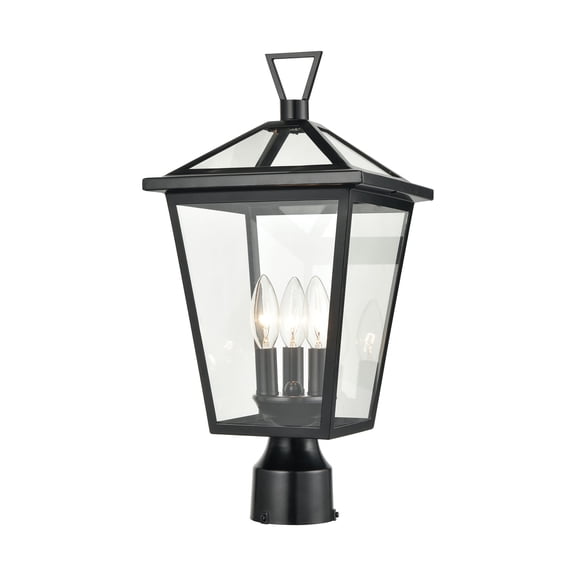 Elk Home 9-Inch Wide Main Street Post Light, Traditional, Black