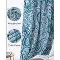 thumbnail image 6 of Light Blue Teal Blackout Curtains for Bedroom - 84 Inch Long Light Blocking 2 Panels Set, Retro Botanical Abstract Art Thermal Insulated Living Room Drapes Grommet Window Curtains 52"x84", 6 of 8