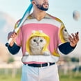 thumbnail image 6 of Balery A Funny Cat Baseball Jersey for Men Casual Button Down Shirts Short Sleeve Active Team Sports Uniform-Small, 6 of 9