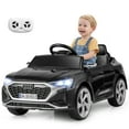 thumbnail image 1 of Gymax Voiture Électrique 12 V pour Enfants avec Télécommande, Suspension à 4 Roues, 3 Vitesses, Phare DEL, Noir, 1 of 10