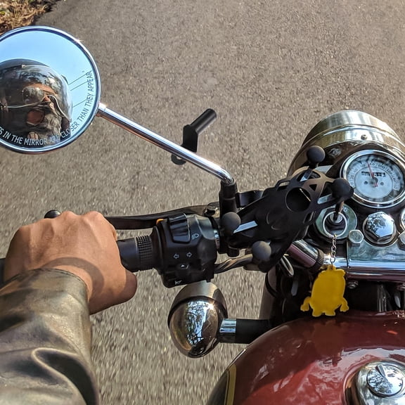 NICEXMAS Motorbike Mirror Bracket Extension Black Stainless Steel for Motorcycle 1Pack