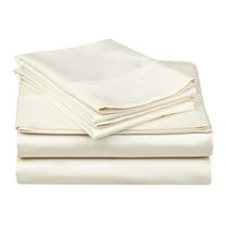 300-Thread Count Cotton Solid Deep Pocket Bedding Sheets & Pillowcases , Ivory, Queen, 4 Piece By Impressions