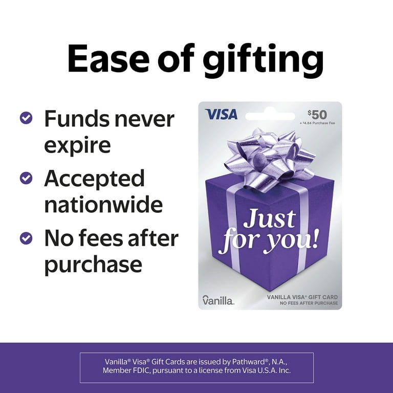 can you buy cigarettes with a vanilla gift card Vanilla® Visa® $50 Purple Box Gift Card (Plus $4.84 Purchase Fee)