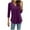 Purple-Shirts, variant on Jsaierl 3/4 Length Sleeve Tops for Women Summer V Neck Shirts Cute Solid Petite Blouses Classic Vacation T-shirts Top S-2XL