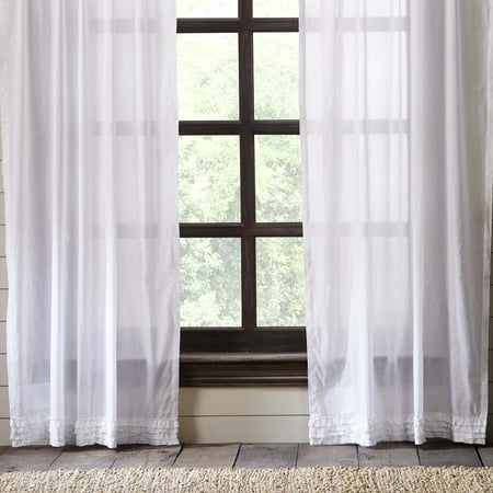 Soft White Farmhouse Curtains Simplicity Cambric White Ruffled