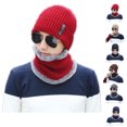 thumbnail image 4 of Guardurnaity Gorro de lana Coral Unisex para hombre y mujer, gorro de lana, conjunto de bufanda, gorro de punto trenzado, terciopelo cálido, Sombreros, 4 of 6