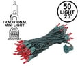 thumbnail image 3 of Novelty Lights 50 Light Red Christmas Mini String Light Set, Green Wire, Indoor/Outdoor UL Listed, 25' Long, 3 of 7