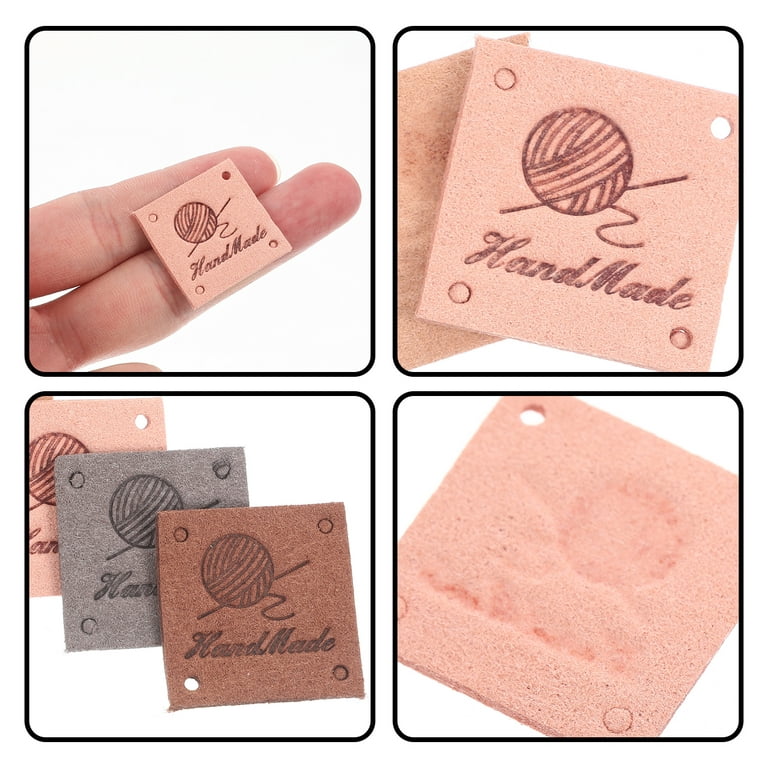 Leather Labels for Handmade Items Knitting Labels Crochet Tags