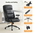 thumbnail image 2 of Ktaxon Office Gaming Chair High Back with Armrests – Adjustable Swivel Chair 360° Rotation 30° Recline PU Seat Star Base Wheels Black, 2 of 10