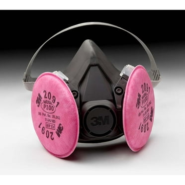 3M Half Facepiece Respirator Assembly 6391/07003(AAD), Large, with 3M Particulate Filters 2091/07000(AAD), P100