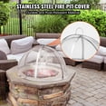 thumbnail image 5 of SKYSHALO Spark Guard for Firepits, 40" Wide, Circular Outdoor Fire Pit Protection, Stainless Steel Mesh Cover, Simple Lift Design, Metal Shield for Patio & Garden Fireplaces, 5 of 9