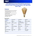 thumbnail image 7 of Feit ST52 E26 (Medium) LED Bulb Amber 60 Watt Equivalence 1 pk, 7 of 7