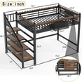 thumbnail image 6 of Bellemave Full Size Loft Bed with Stairs, Heavy Duty Loft Beds Frame with Storage Basket, Bookshelf, Clothing Rack and Safety Wavy Guardrails, Large Under-Bed Space for Bedroom, Black, 6 of 8