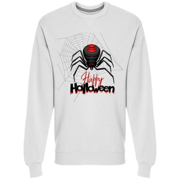 Happy Halloween Black Widow Sweatshirt Men -Image by Shutterstock, Male Large