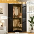 thumbnail image 3 of Homieasy Corner Closet System, 31" Modular Corner Closet Organizer System with 2 Hanging Rods and Shelves for Walk-in Closet, Bedroom, Black, 3 of 8