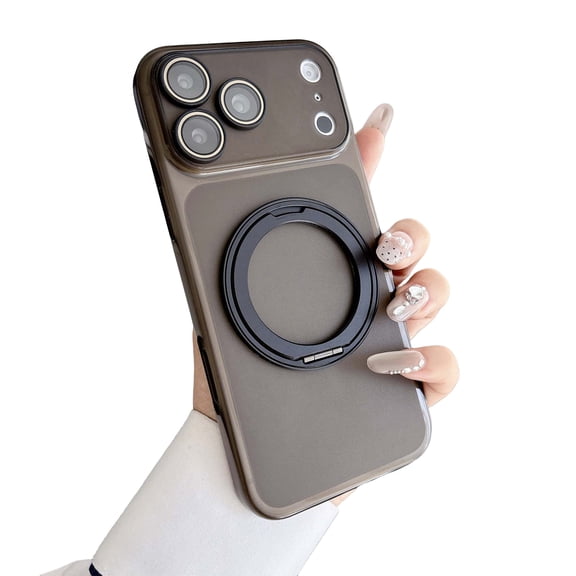 Allytechgroup Magnetic Matte Phone Case for Apple iPhone 17 Pro with Camera Lens Protector, Translucent Cover Compatible with Magsafe Anti-Scratch Bumper Case for Women Men, Black