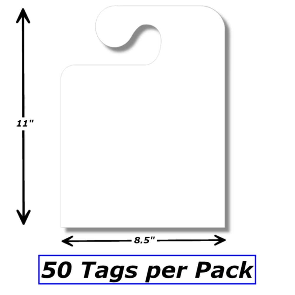 50 Pack Jumbo Car Dealer "Blank Hanger" Mirror Hang Tags You Choose Color…  - Walmart.com