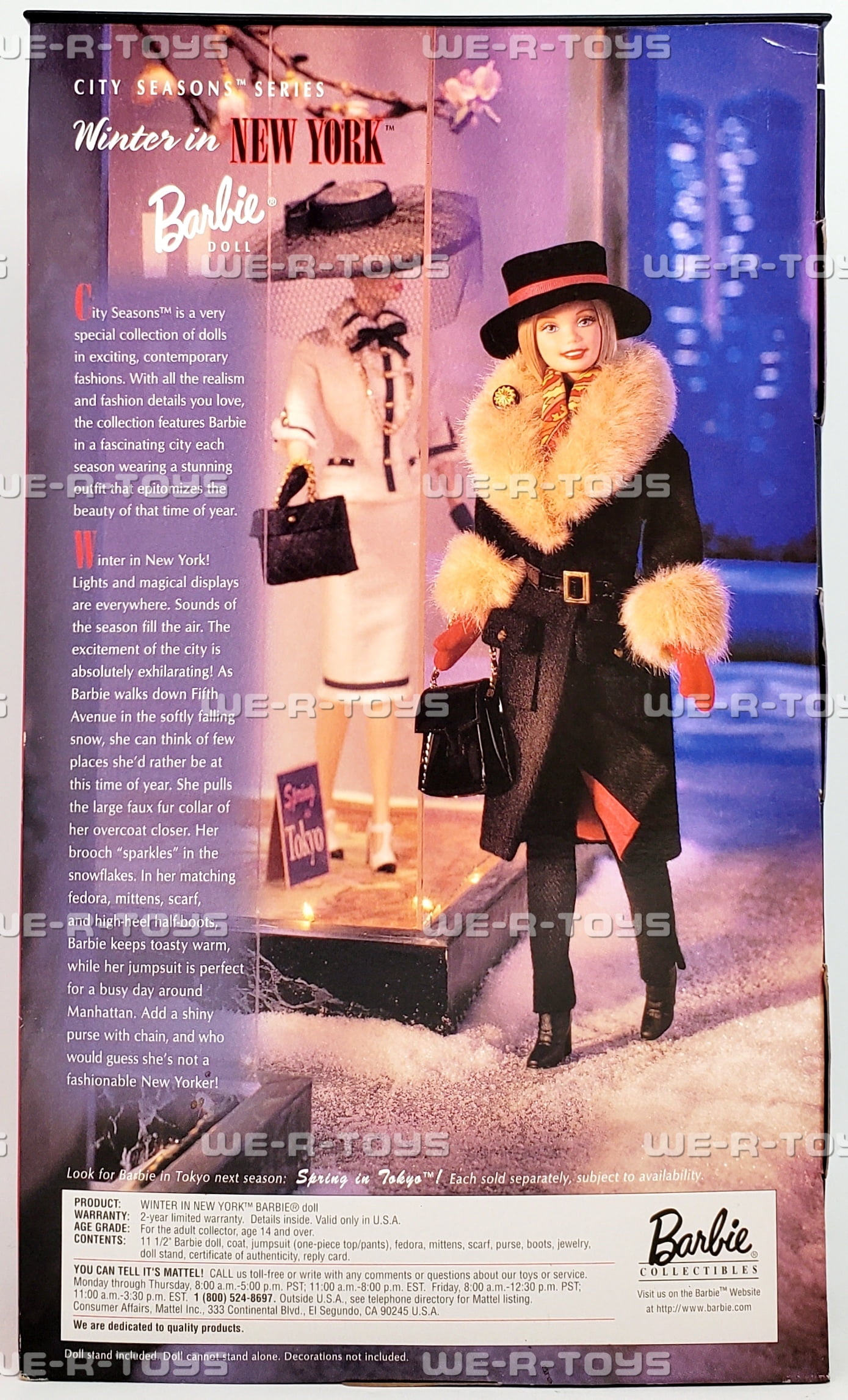 Mattel City Seasons Winter Collection Barbie Doll, 3.2" x 13.7" x 8"