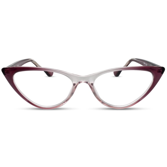 2SeeLife Small Cat Eye Reading Glasses for Women – Narrow-Medium Fit, Sturdy Frame, Spring Hinges, Premium Funky Readers, Purple, 2.50